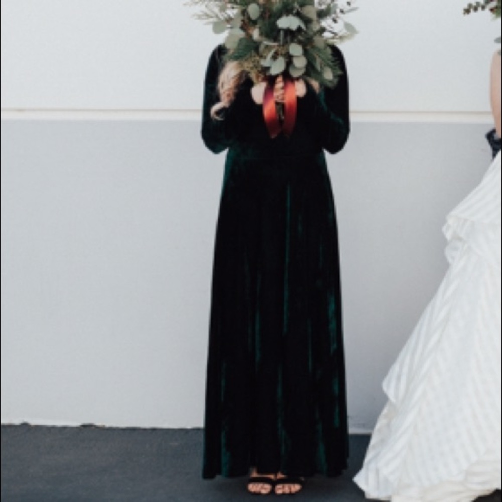 Dark green velvet dress